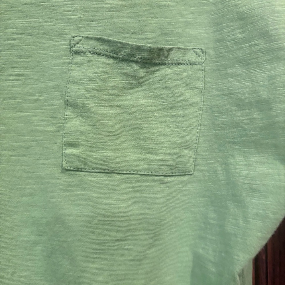 Westbound $38 Lime Green Slub 100% Cotton Pocket Tee 3/4 Sleeve Large P2P 21-22” - Picture 6 of 9